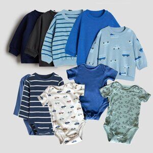 H&M 10 Piece Bundle, Blue/Green/Beige, 18 months